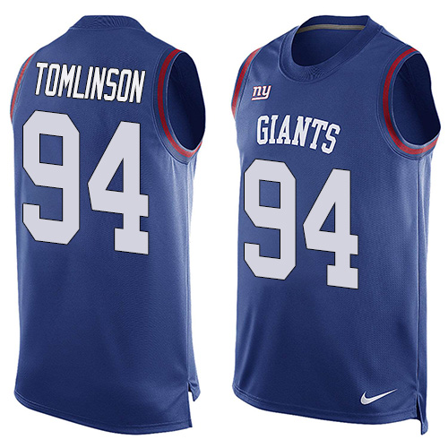 Nike Giants #94 Dalvin Tomlinson Royal Blue Team Color Men's Stitched NFL Limited Tank Top Jersey